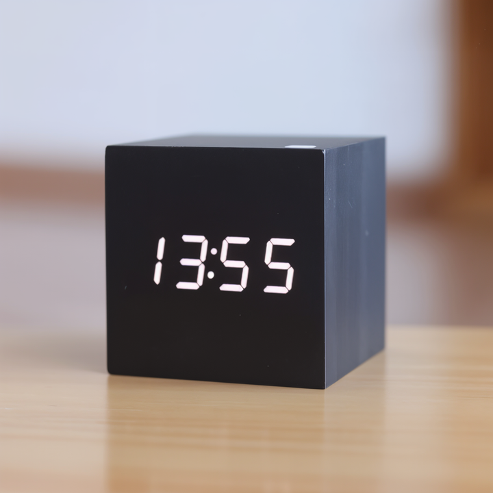 Stornfield | Digital LED Clock - Cube Clock - Wooden Clock