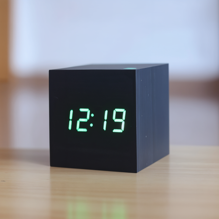Stornfield | Digital LED Clock - Cube Clock - Wooden Clock