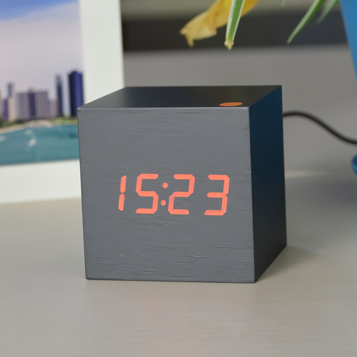 Stornfield | Digital LED Clock - Cube Clock - Wooden Clock