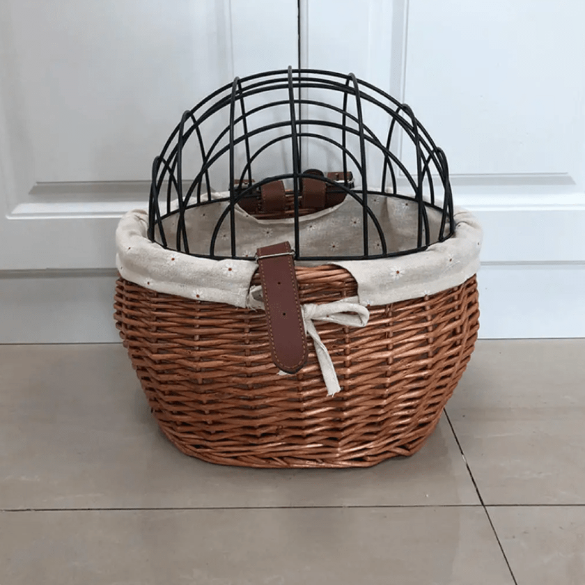 Stornfield | PawRide | Front-Mounted Wicker Dog Bike Basket – Safe, Stylish & Weatherproof