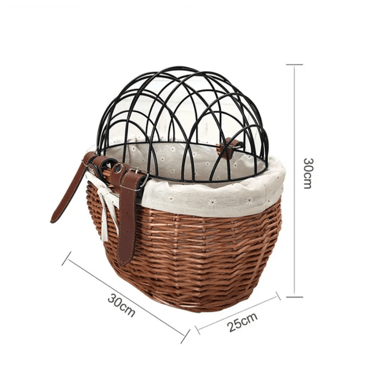 Stornfield | PawRide | Front-Mounted Wicker Dog Bike Basket – Safe, Stylish & Weatherproof