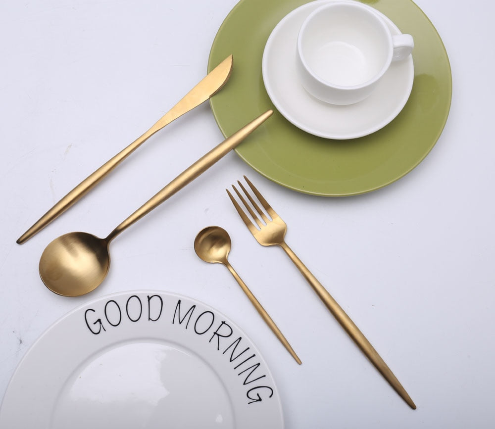 Arya Gold Cutlery Set – Elegant Simplicity in Gold | Stornfield