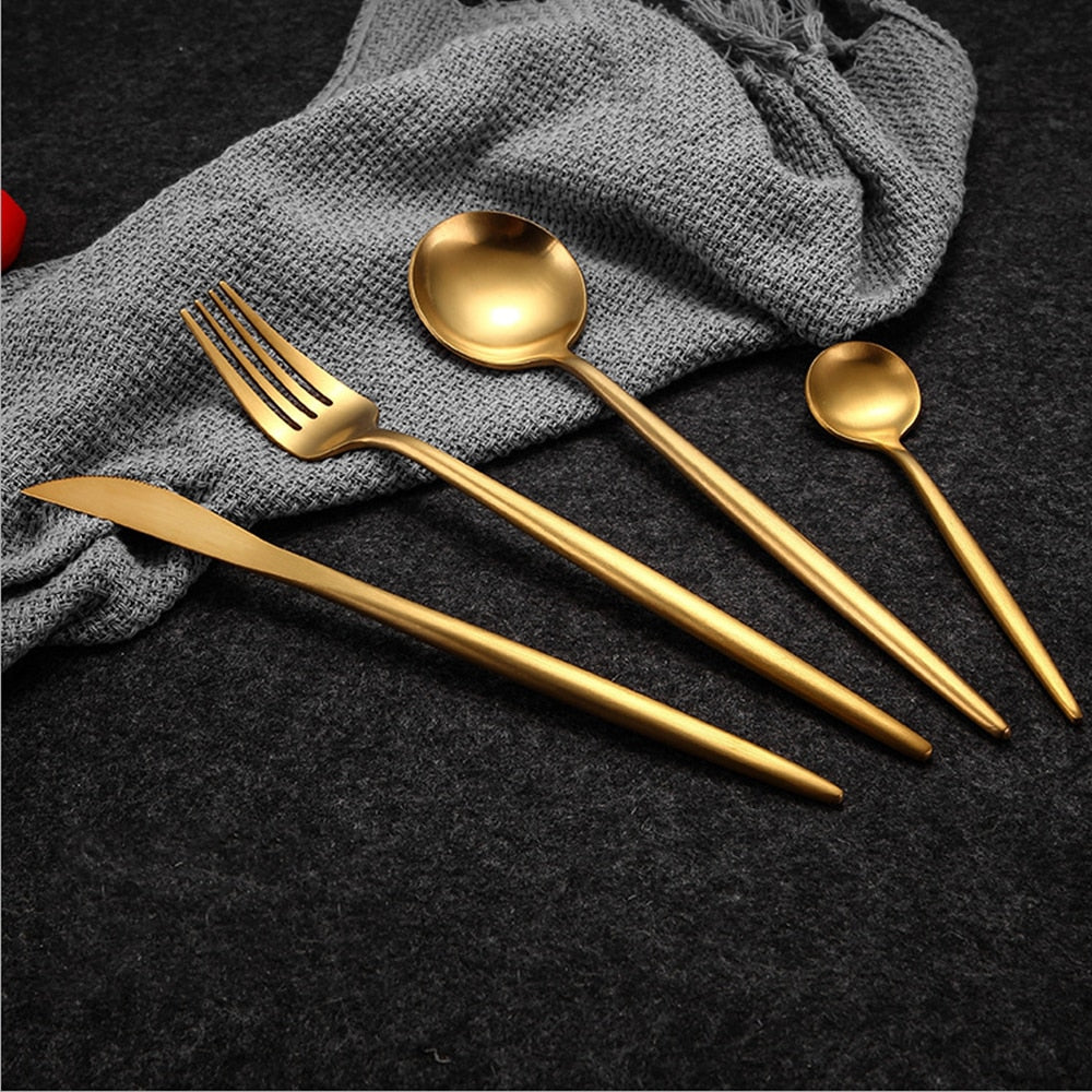 Arya Gold Cutlery Set – Elegant Simplicity in Gold | Stornfield