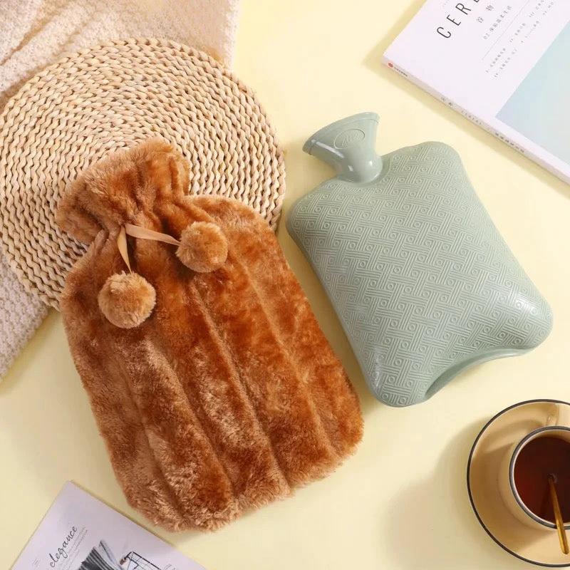 Hot water bottle with plush cover 2 liters | Stornfield