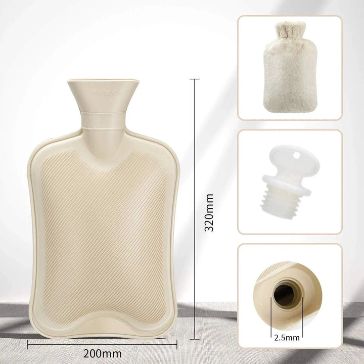 Hot water bottle with plush cover 2 liters | Stornfield