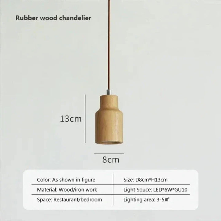Scandinavian Wooden Pendant Lamp – Minimalist Design for Living Room and Bedroom | Natural Wood Look | Stornfield