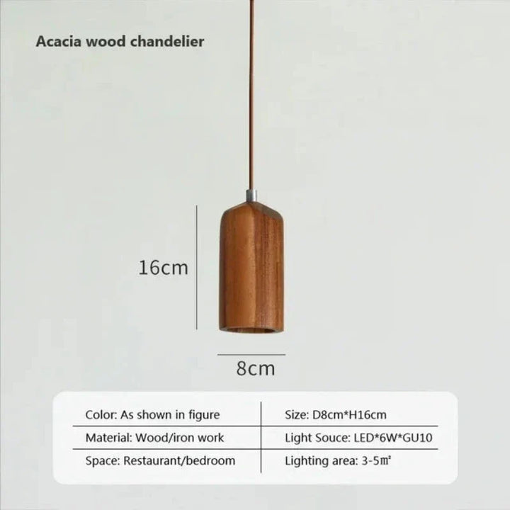 Scandinavian Wooden Pendant Lamp – Minimalist Design for Living Room and Bedroom | Natural Wood Look | Stornfield