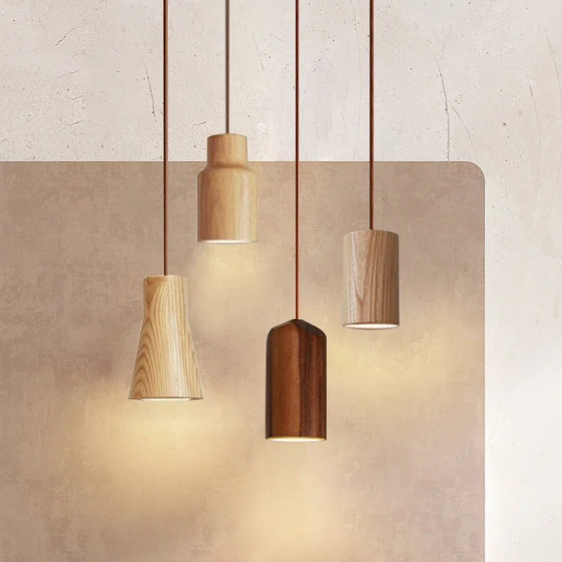Scandinavian Wooden Pendant Lamp – Minimalist Design for Living Room and Bedroom | Natural Wood Look | Stornfield