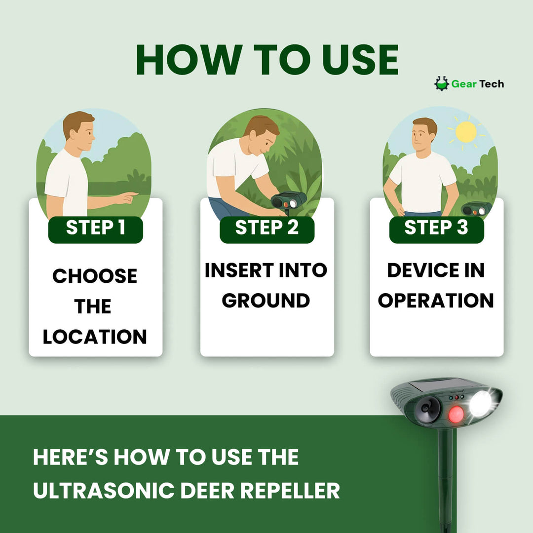 Stornfield | Solar-Powered Ultrasonic Deer Repeller - Effective Deer Deterrent for Gardens & Yards in 48 Hours