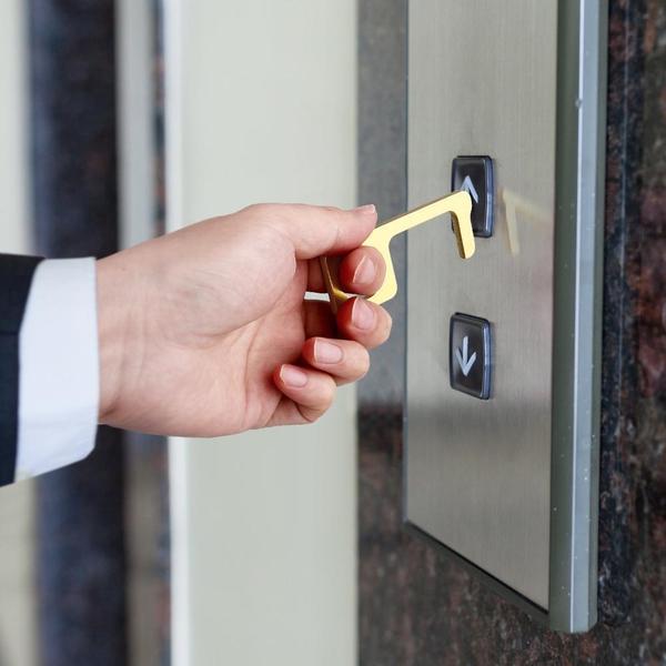 Hygienic Antimicrobial Brass Door Opener & Stylus | Stornfield