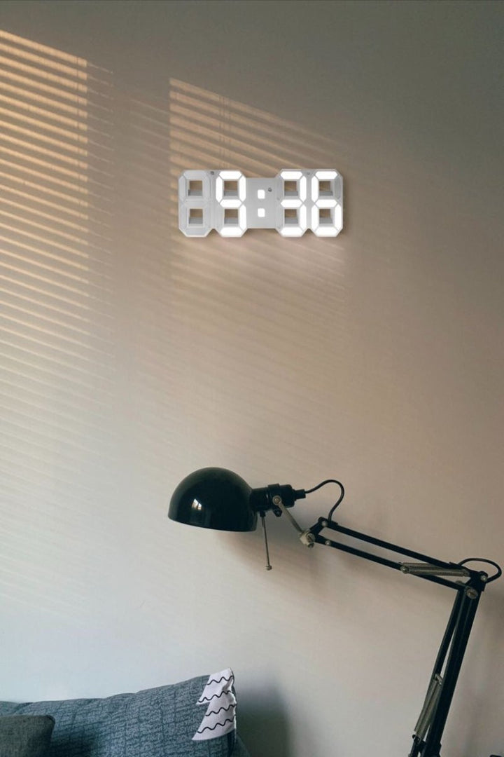 Stornfield | Digital 3D LED Wall Clock – Modern Design with Dimming Function and Optimal Visibility