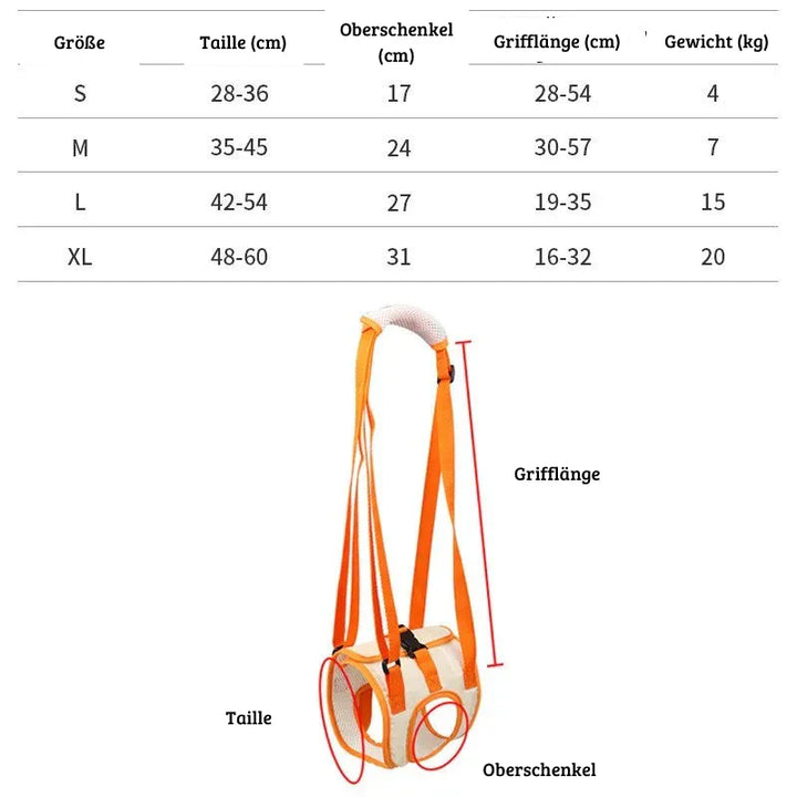 Stornfield ergonomic lifting harness for dog hind legs