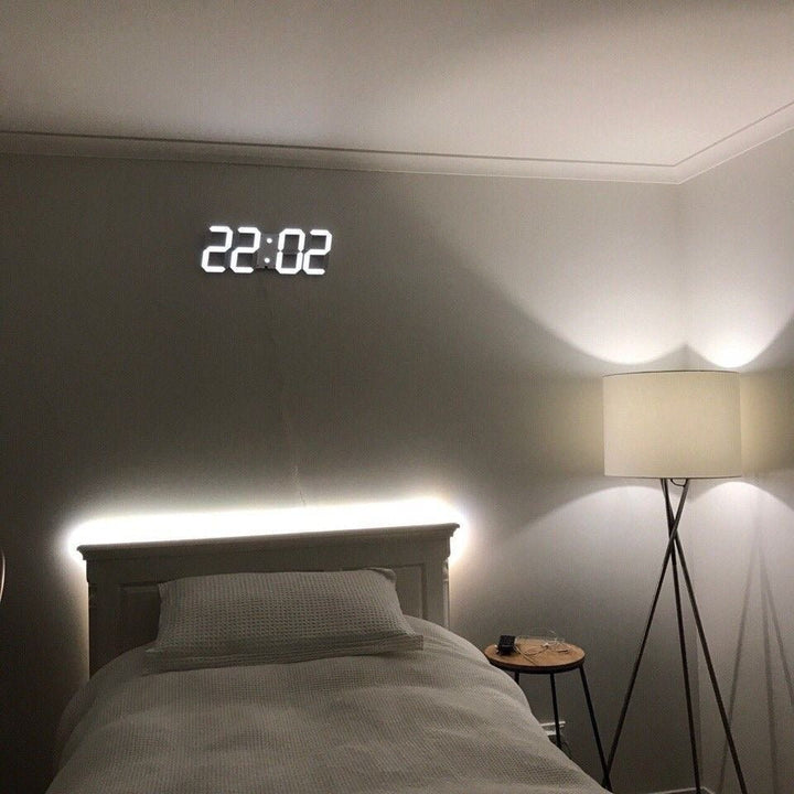 Stornfield | Digital 3D LED Wall Clock – Modern Design with Dimming Function and Optimal Visibility