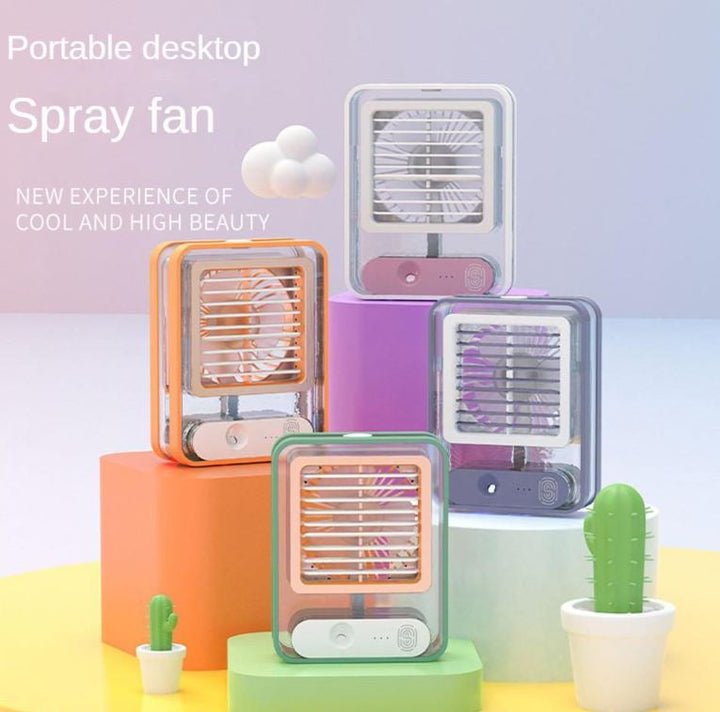 Water Cooled Desk Fan, With Humidifier Spray-Various Colours | Stornfield