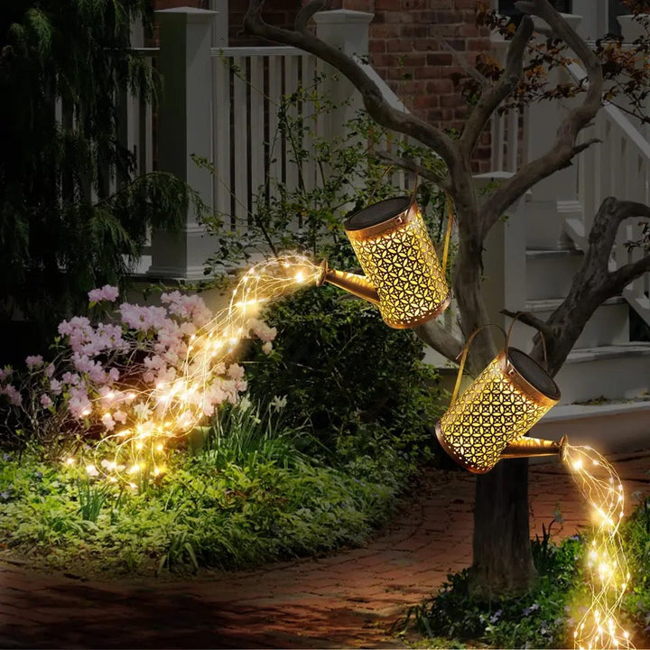 Solar-Powered Watering Can Lamp for Charming Garden Lighting | Stornfield