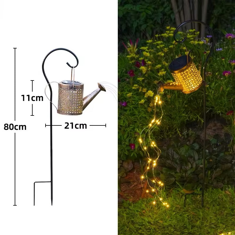 Solar-Powered Watering Can Lamp for Charming Garden Lighting | Stornfield