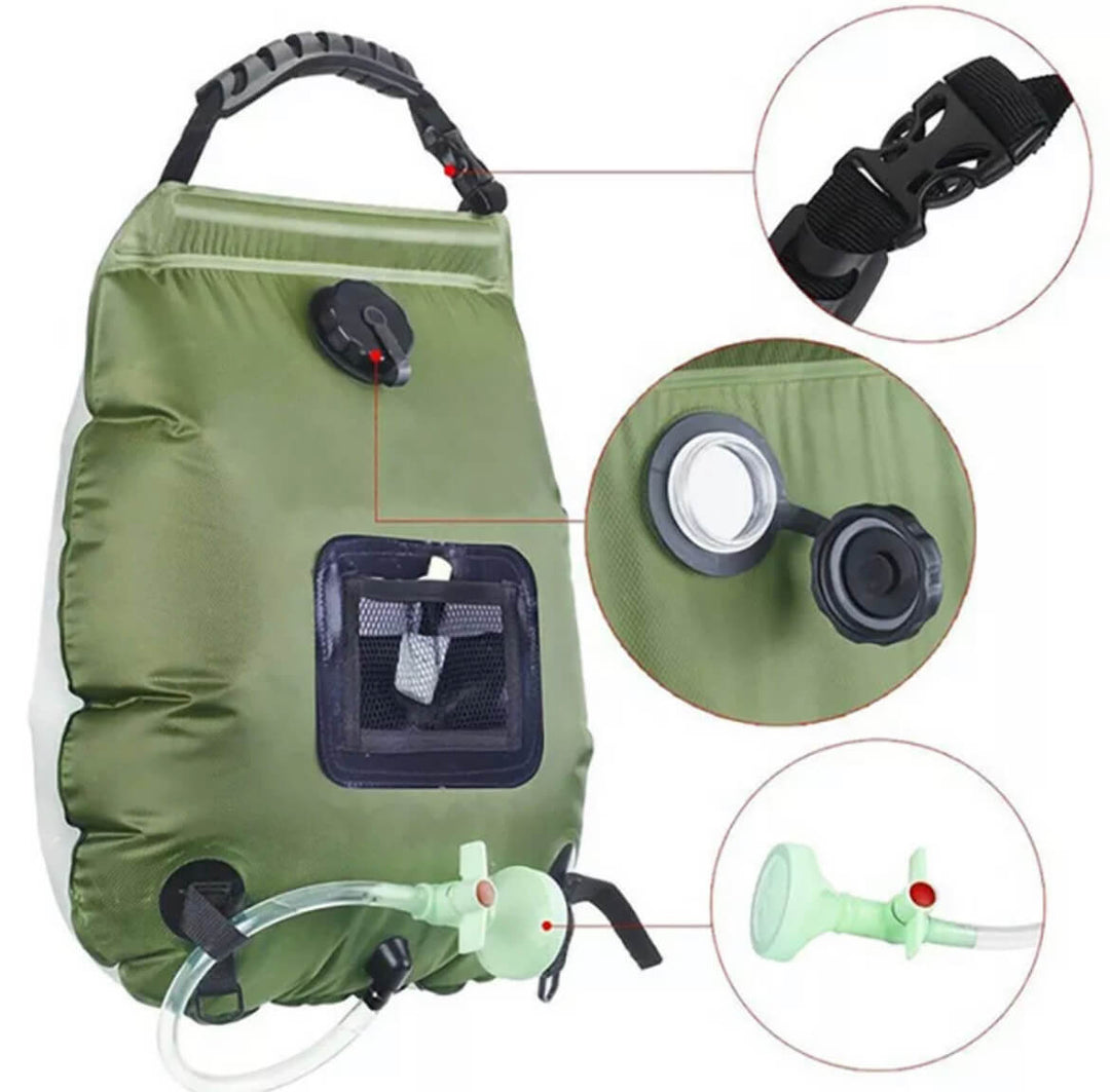 ZonFlow Foldable Outdoor Shower Bag – 20L Solar Heating | Stornfield