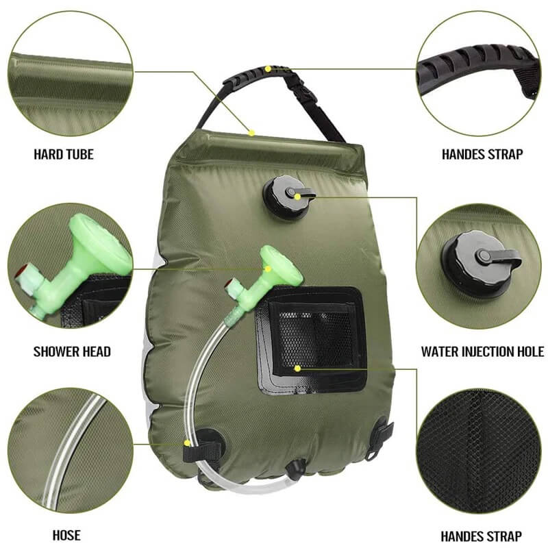 ZonFlow Foldable Outdoor Shower Bag – 20L Solar Heating | Stornfield