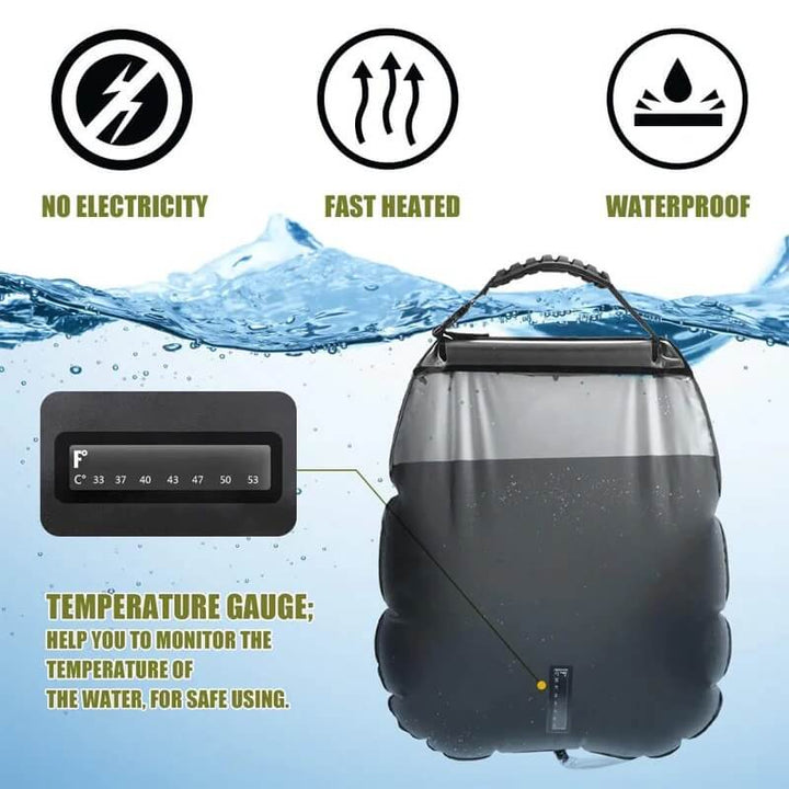 ZonFlow Foldable Outdoor Shower Bag – 20L Solar Heating | Stornfield
