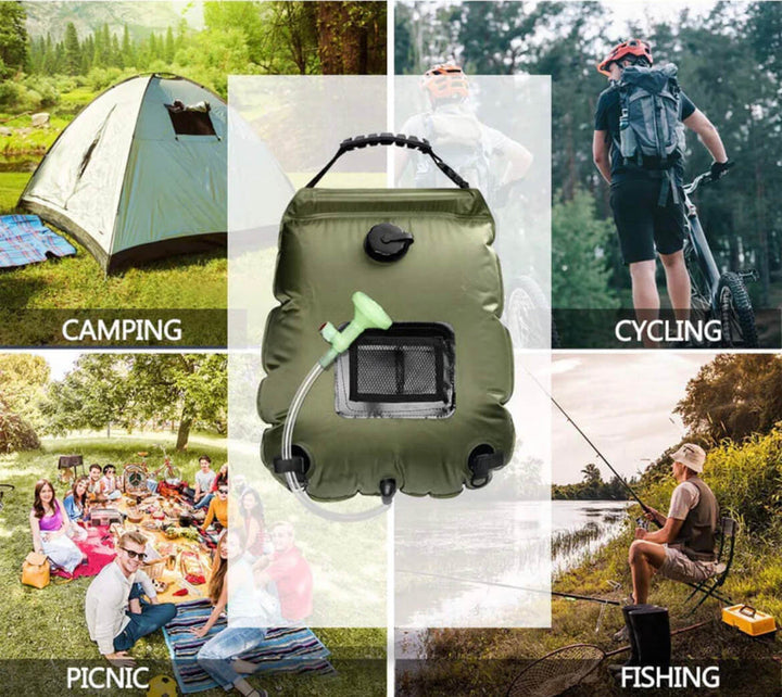 ZonFlow Foldable Outdoor Shower Bag – 20L Solar Heating | Stornfield