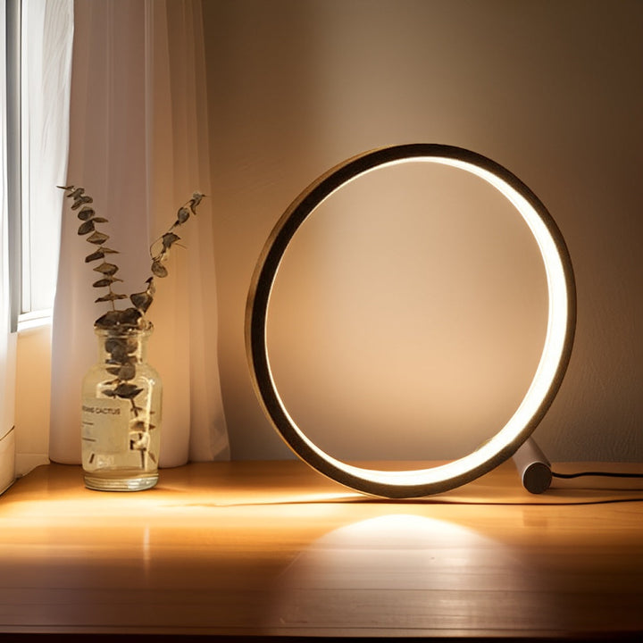 Stornfield | Halo Glo Lamp – minimalist dimmable round LED table lamp