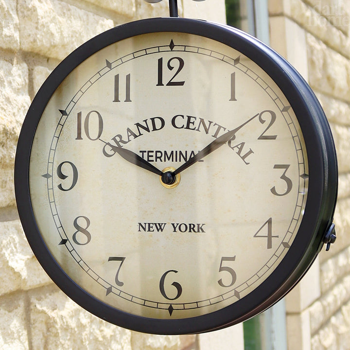 Stornfield | Double-sided black outdoor clock