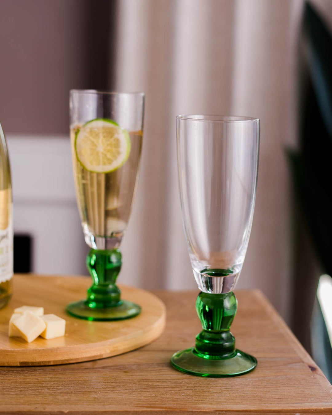 Stornfield | Green Swirl Champagne Flutes - Set of 6