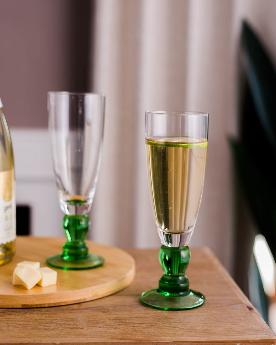 Stornfield | Green Swirl Champagne Flutes - Set of 6