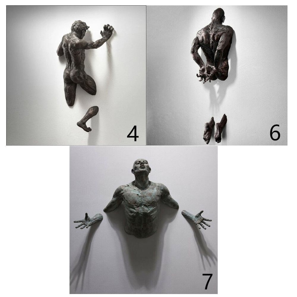 Stornfield | Imitation Copper Resin Abstract Figure 3D Climbing Wall Art Through Wall Statue Sculpture