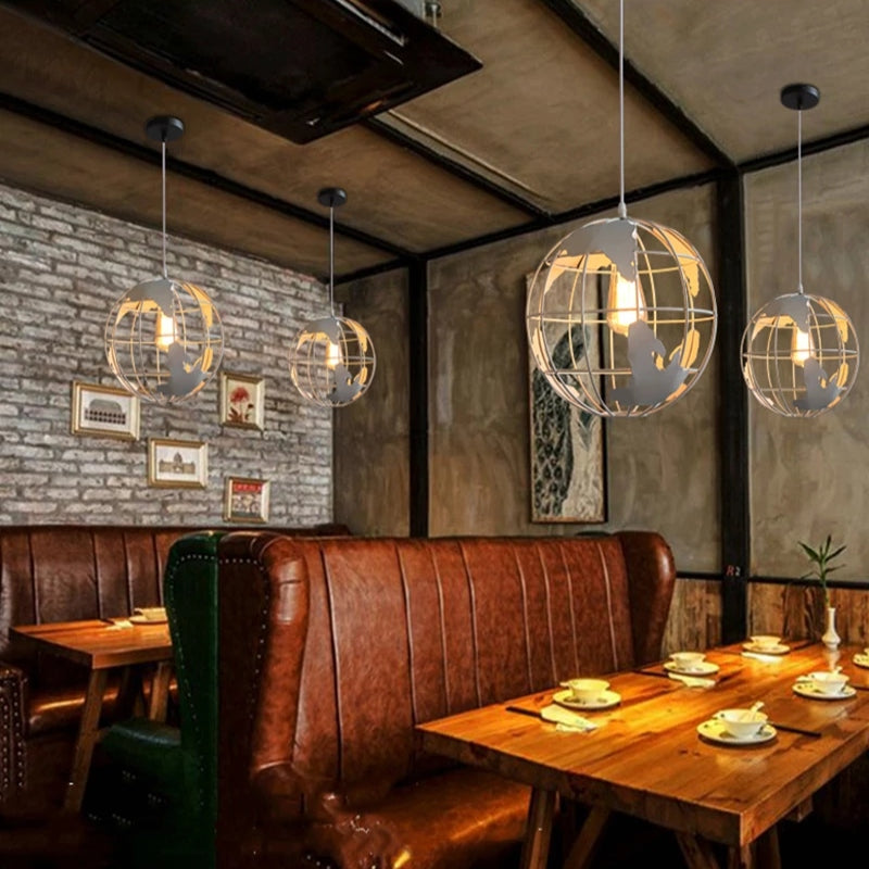 Stornfield | Industrial Vintage Iron Globe Pendant Light