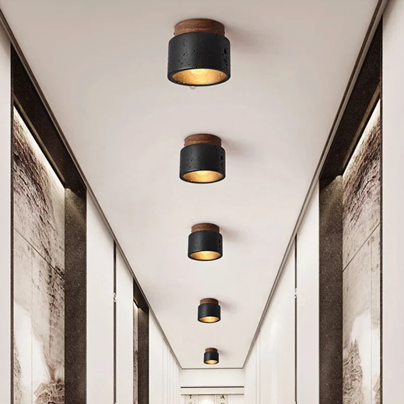 Modern Stone Ceiling Light – Rustic Lighting for Living Room and Hallway | Stornfield