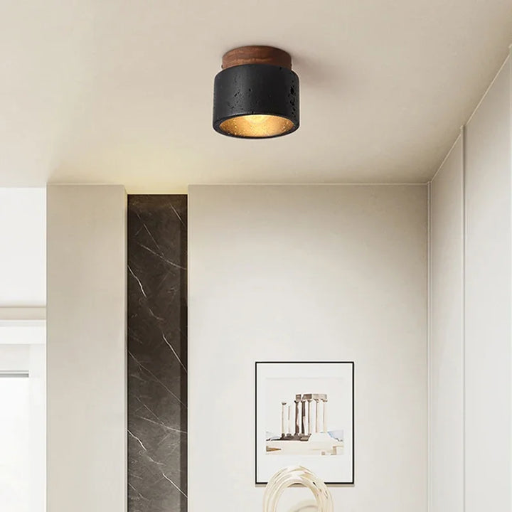 Modern Stone Ceiling Light – Rustic Lighting for Living Room and Hallway | Stornfield