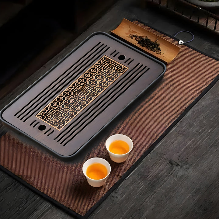 Simple Kungfu Bamboo Tea Tray with Water Drainage Design | Stornfield