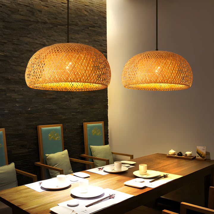 Bamboo Lamp Hand-Knitted Chinese Style Weaving | Stornfield