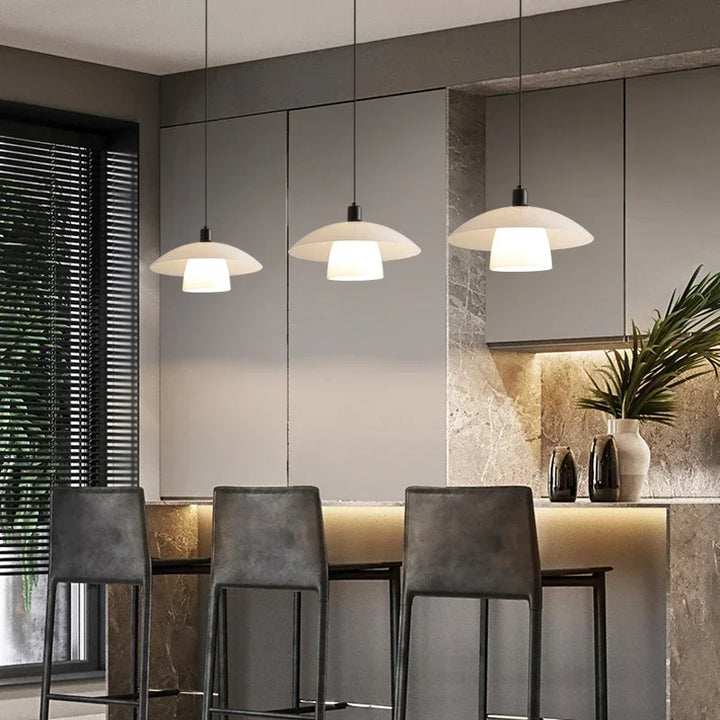 Modern Japanese Pendant Light Made of Glass – Minimalist Hanging Light for Dining Room and Kitchen | Stornfield