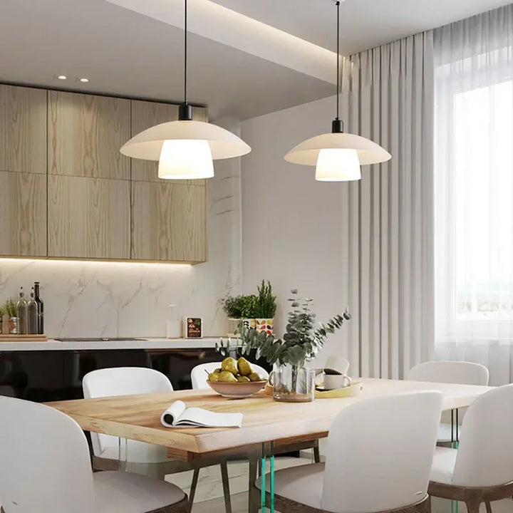 Modern Japanese Pendant Light Made of Glass – Minimalist Hanging Light for Dining Room and Kitchen | Stornfield
