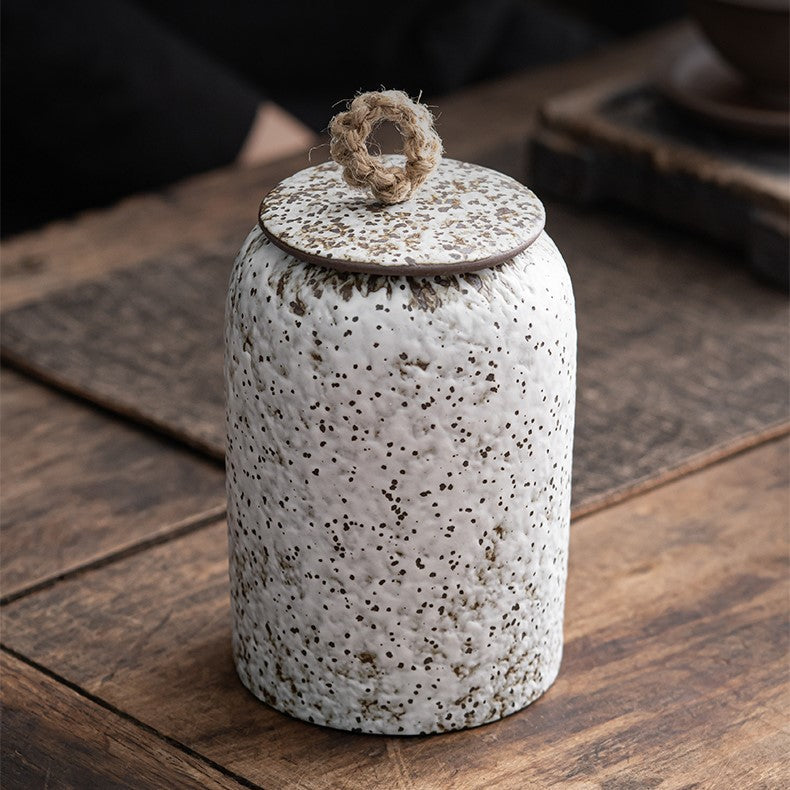 Stornfield | Japanese Ceramic Tea Caddies, Retro Stoneware, Airtight, Ceramic Gong-Fu, for Candy, Tea Ceremony Accessories