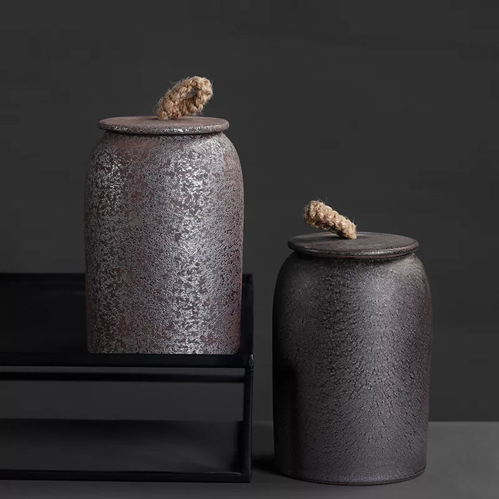 Stornfield | Japanese Ceramic Tea Caddies, Retro Stoneware, Airtight, Ceramic Gong-Fu, for Candy, Tea Ceremony Accessories