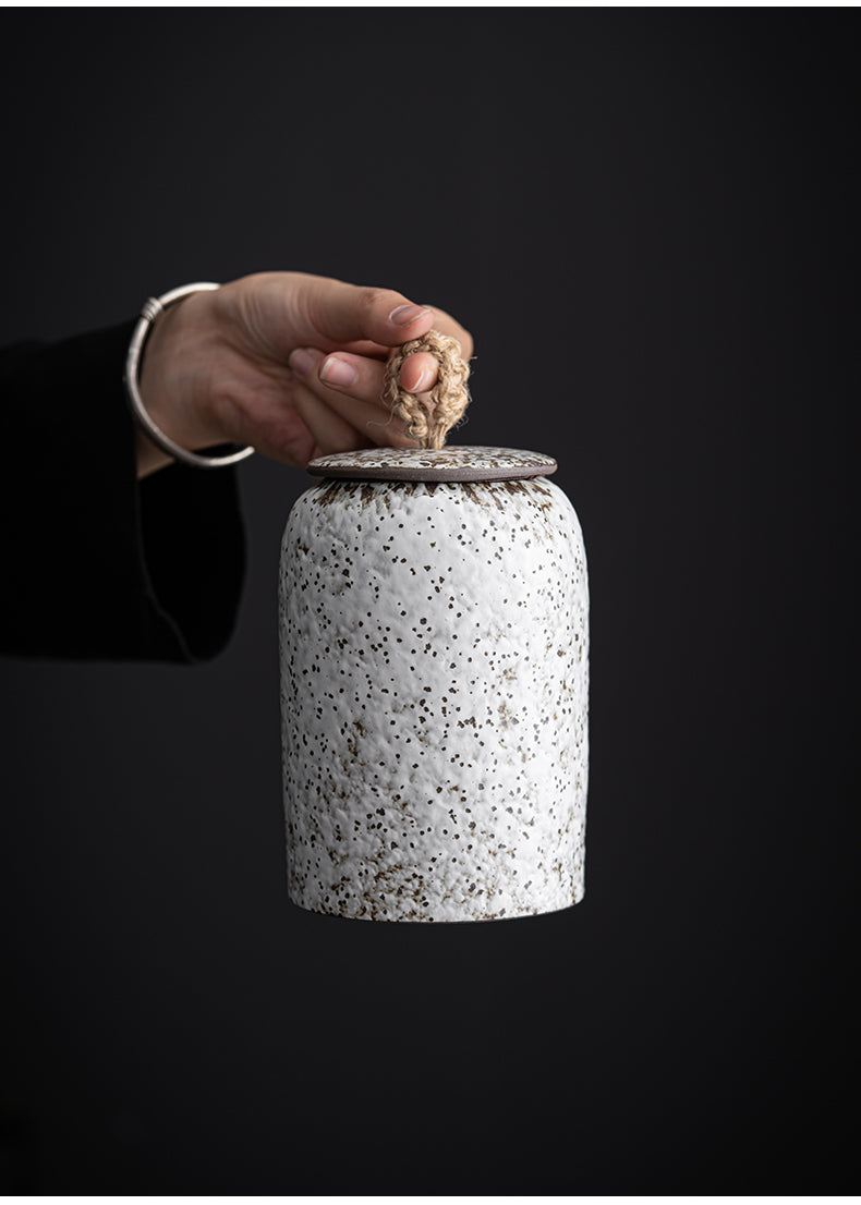 Stornfield | Japanese Ceramic Tea Caddies, Retro Stoneware, Airtight, Ceramic Gong-Fu, for Candy, Tea Ceremony Accessories