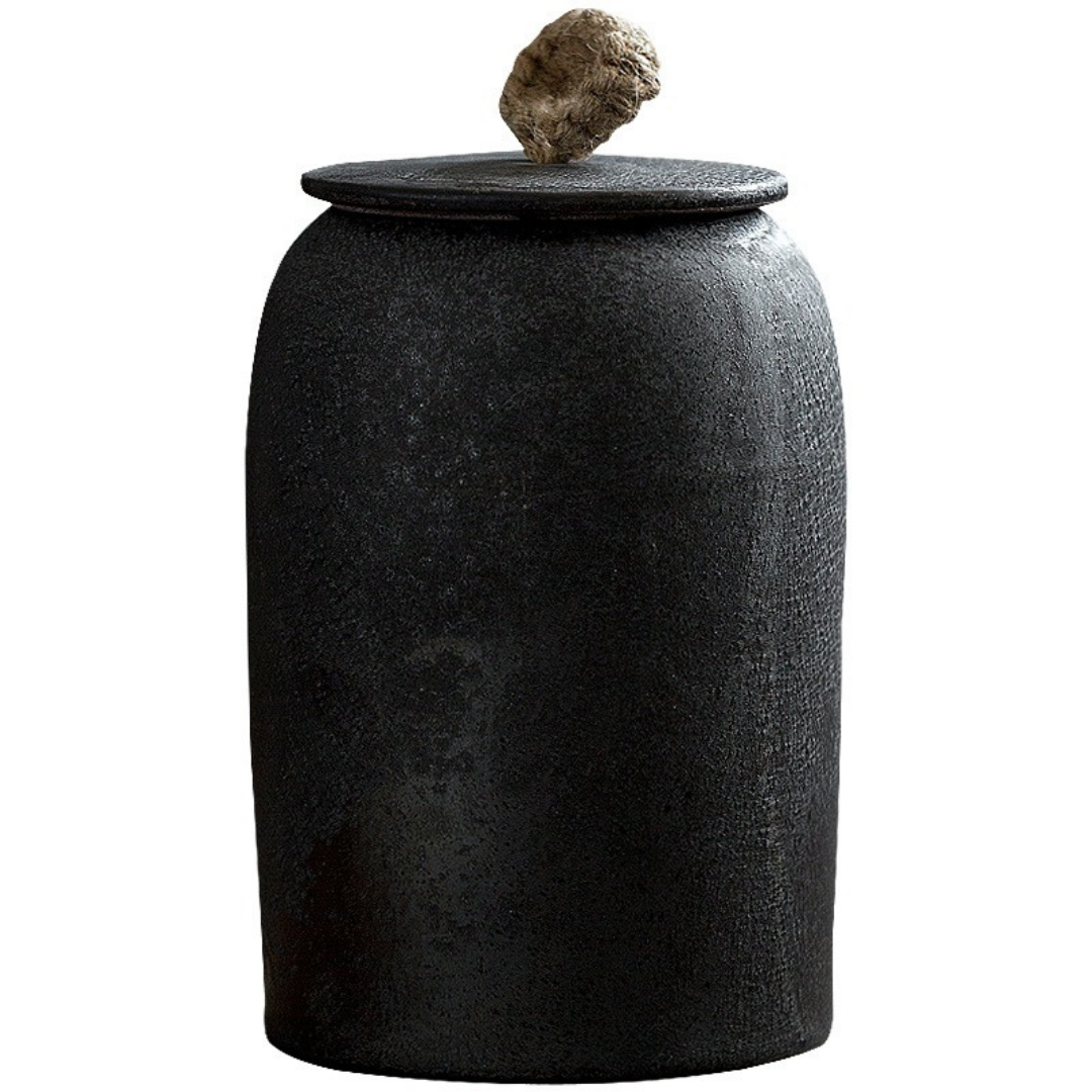 Stornfield | Japanese Ceramic Tea Caddies, Retro Stoneware, Airtight, Ceramic Gong-Fu, for Candy, Tea Ceremony Accessories