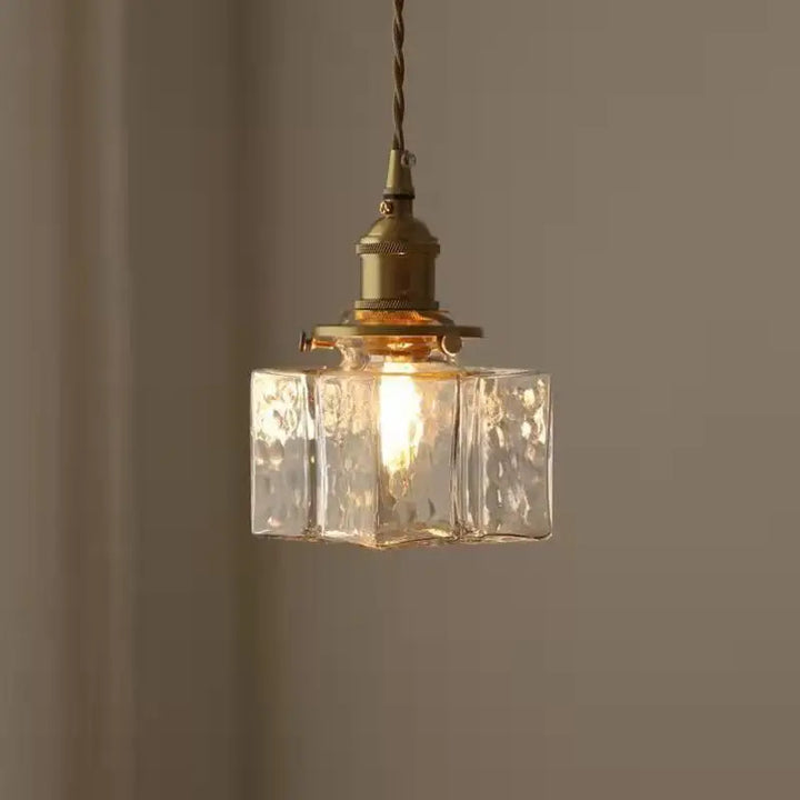 Vintage Glass Pendant Light - Rustic Hanging Lamp for Living Room & Dining Room | Stornfield