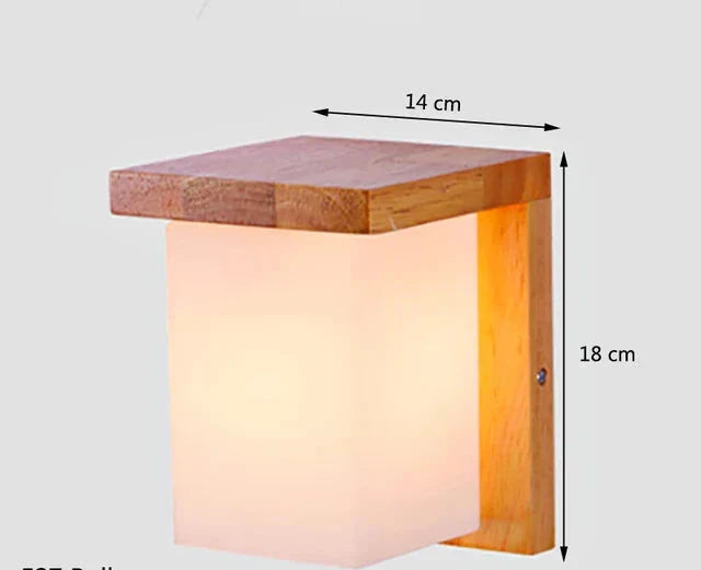 Japanese wall lamp made of wood for bedroom – Minimalist lamp with natural lighting | Stornfield