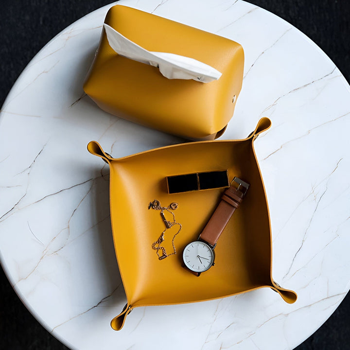 Stornfield | Boîte de rangement en cuir pour bac de collecte