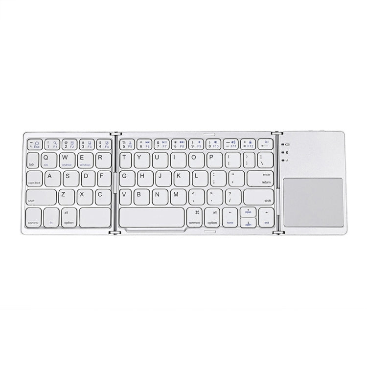 Stornfield | B033 Clavier sans fil Bluetooth rechargeable pliable 3 en 1 avec touchpad (Argent)