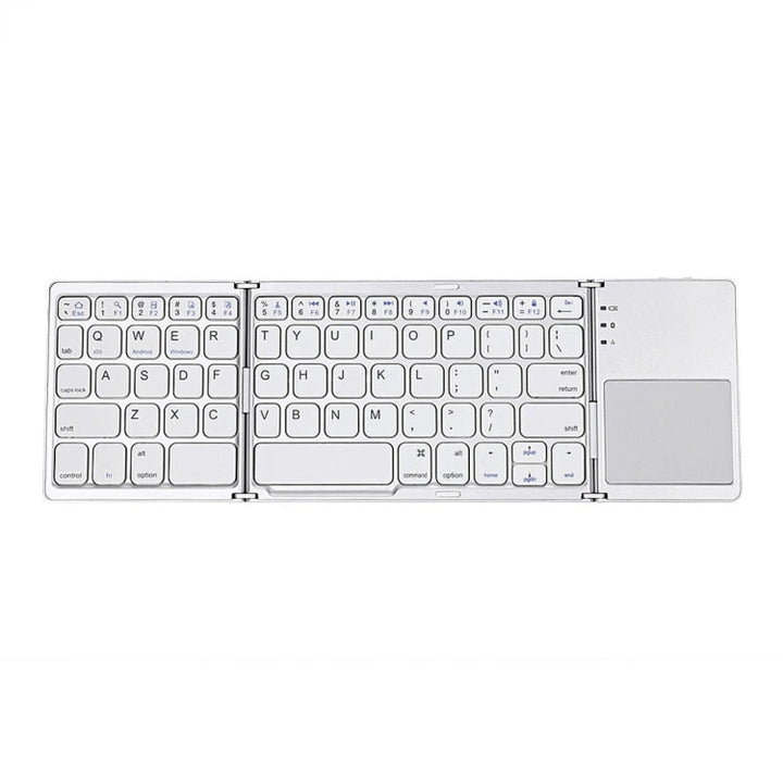 Stornfield | B033 Clavier sans fil Bluetooth rechargeable pliable 3 en 1 avec touchpad (Argent)