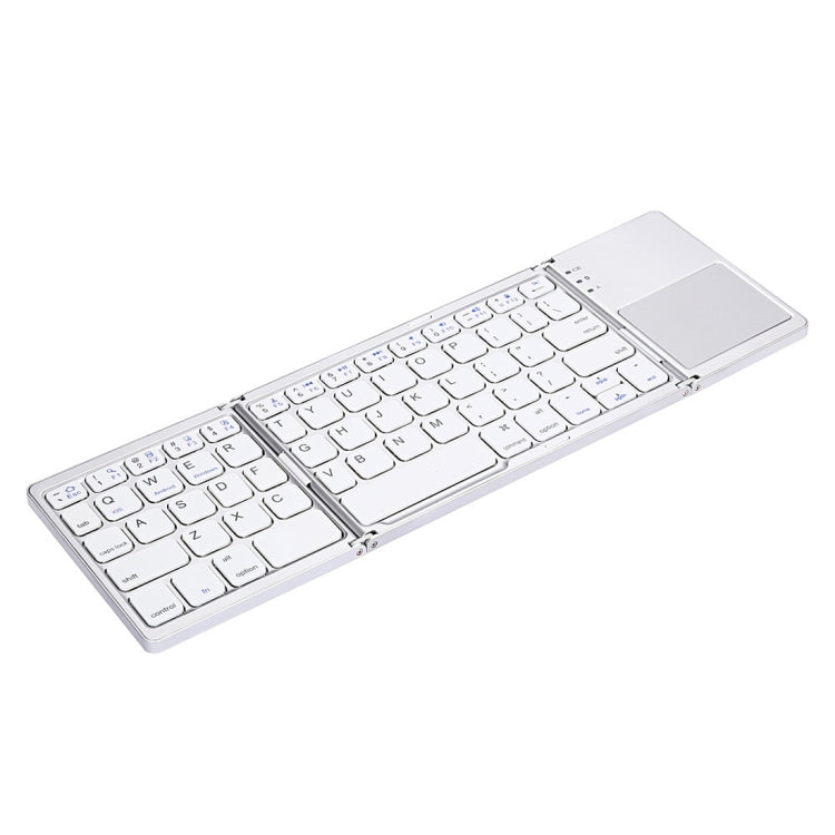 Stornfield | B033 Clavier sans fil Bluetooth rechargeable pliable 3 en 1 avec touchpad (Argent)