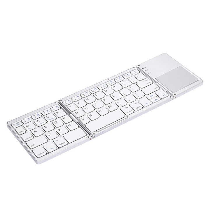 Stornfield | B033 Clavier sans fil Bluetooth rechargeable pliable 3 en 1 avec touchpad (Argent)