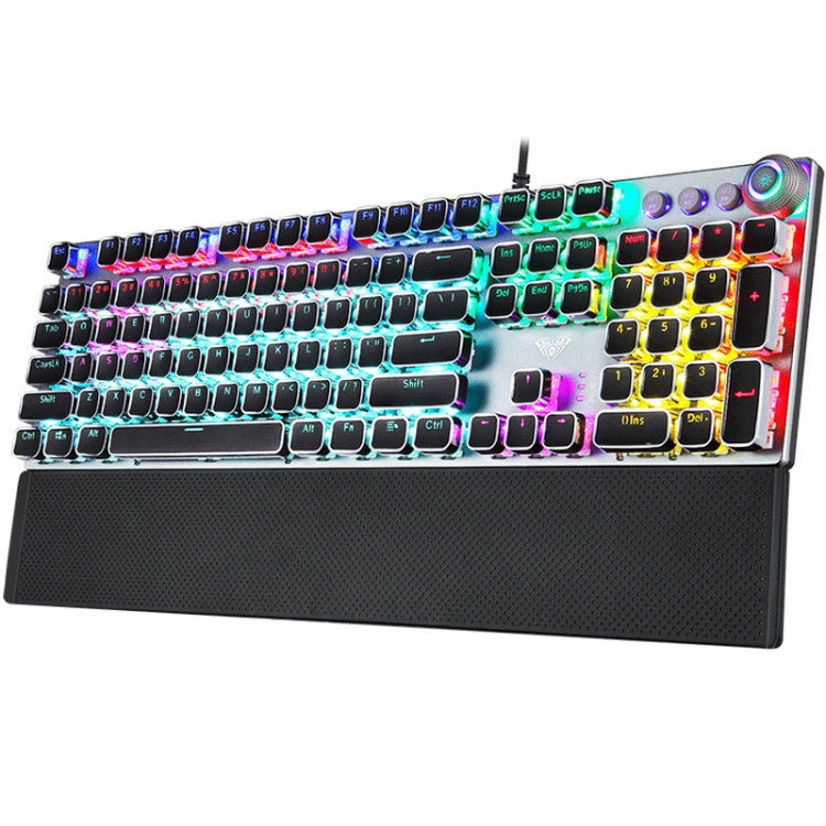 Stornfield | CLASSROOM F2088 108 Keys Mixed Plating Punk Mechanical Brown Switch Wired USB Gaming Keyboard with Metallic Keycap (Silver)