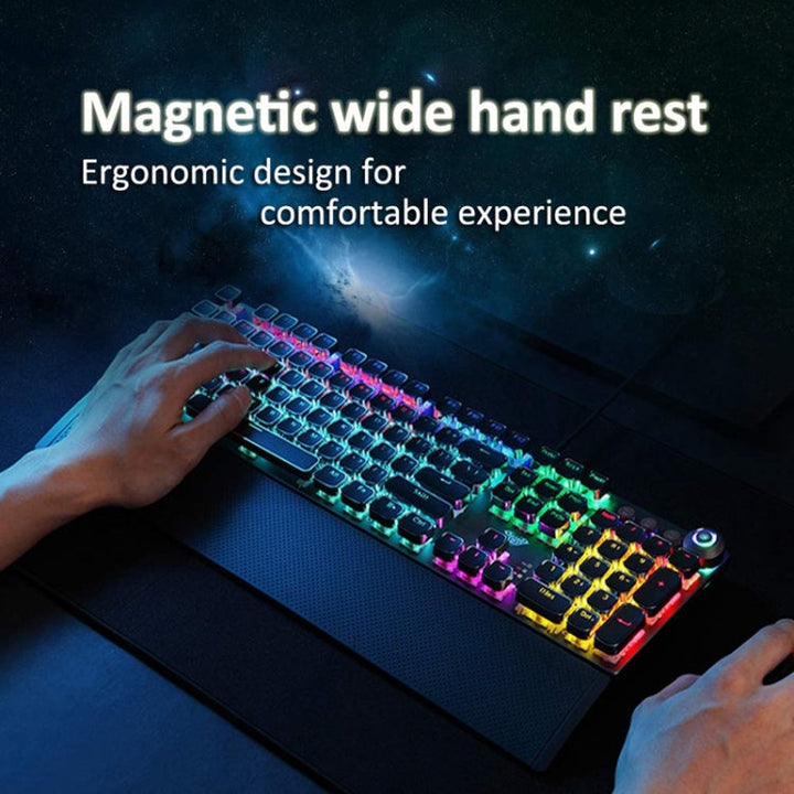 Stornfield | CLASSROOM F2088 108 Keys Mixed Plating Punk Mechanical Brown Switch Wired USB Gaming Keyboard with Metallic Keycap (Silver)