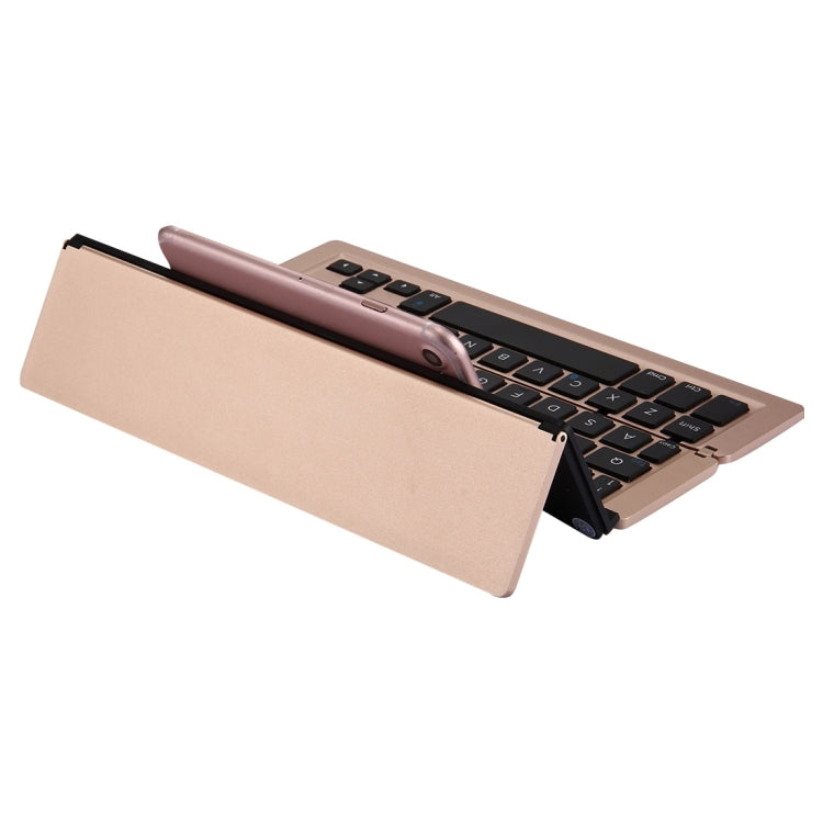 Stornfield | F18 Ultra-slim Rechargeable Wireless Bluetooth Keyboard 58 Keys with Stand (Gold)